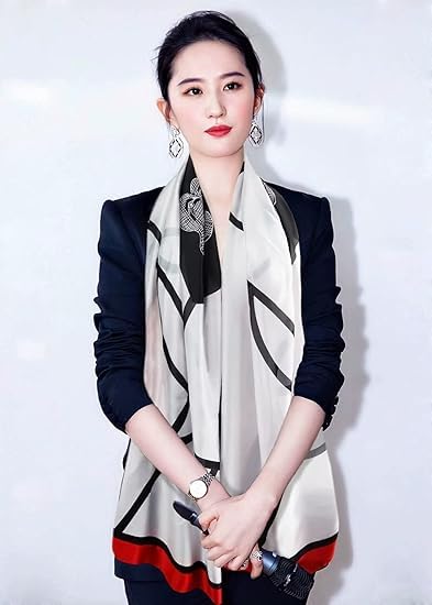 Image of Floral Printed Silk stole | silk Scarf for Women | stylish silk stole for women | Soft Lightweight Stole, Shawl & Neck Wrap | Scarf for Wedding, Party, Travel & Casual Wear