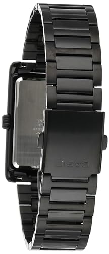 Image of Casio MTP-M105B-1AV Analog Watch with Moon Phase Indicator, Black, Rectangular, Water Resistant 50M, Japan Movement