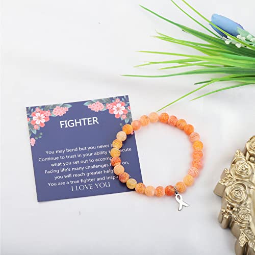 Cenwa Orange Awareness Bracelet - Leukemia Awareness Ribbon - Survivor Gift3