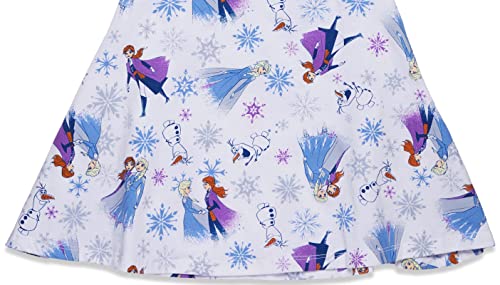 Disney Frozen Elsa Princess Anna Olaf Christmas Toddler Girls Skater Dress White/Purple 4T #TOP4