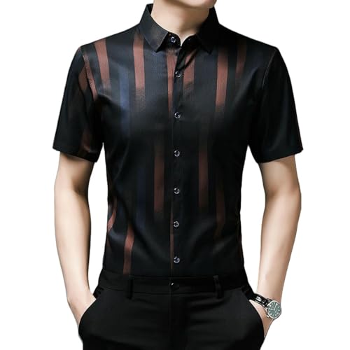 Chemise à manches courtes pour homme idéale en été style coréen ajusté
