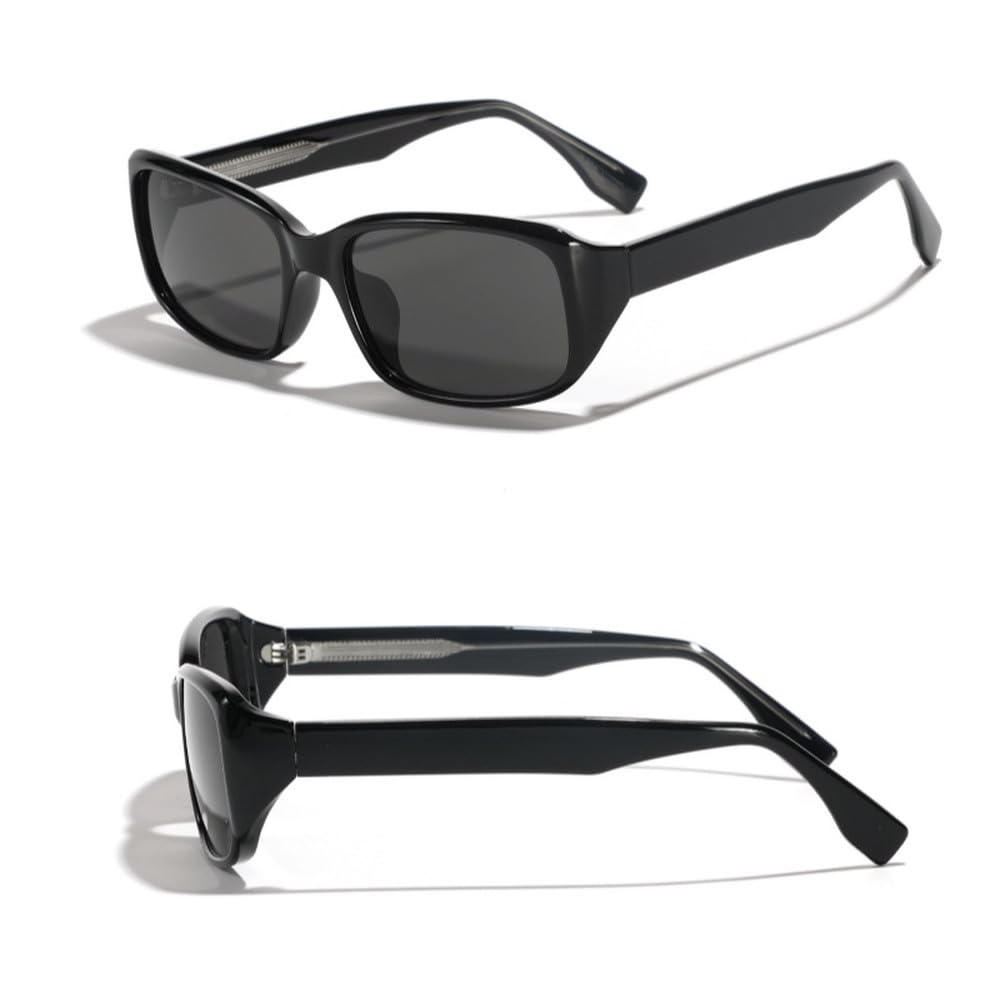 Gafas de sol de moda Polygon Rectangle UV400 con lentes degradadas verdes, talla M