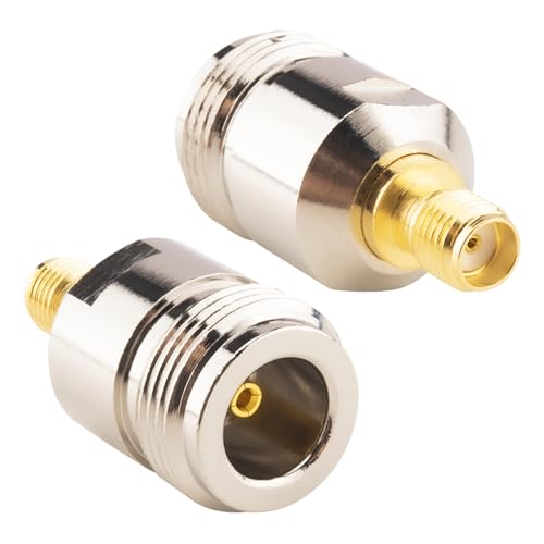 2PCS Adaptador SMA Hembra a N Hembra Coaxial RF miniatura 1