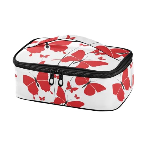Contenitore per il pranzo per bambini isolato per ragazzi e ragazze con farfalle rosse durevole per la scuola