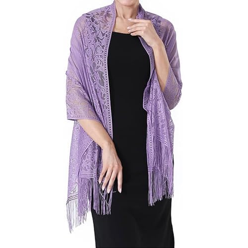 Wrap Scarf for Women - Fashionable & Breathable Lace Shawl, Lightweight Scarf Wrap3