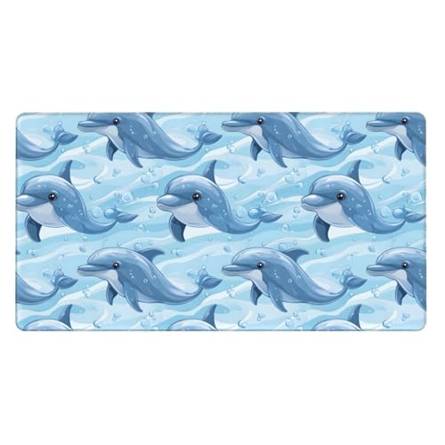 Grand tapis de souris de jeu dauphin pour éviter les douleurs au poignet sur PC