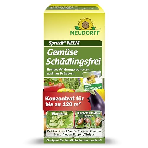 Preisvergleich Produktbild Neudorff Spruzit NEEM GemüseSchädlingsfrei Konzentrat zur Bekämpfung von Schädlingen wie Blattläuse, Trauermücken und Raupen an Gemüse und Kräutern, 30 ml