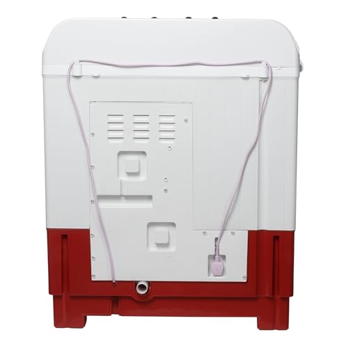 Image of SHARP 8.0 kg, 5 star Semi-Automatic Top Loading Washing Machine with Quadroniq Pulsator, Wave Dry Ring, 1300 RPM (ES-SD80NB-TR, Ruby Red, Pure Wave+)
