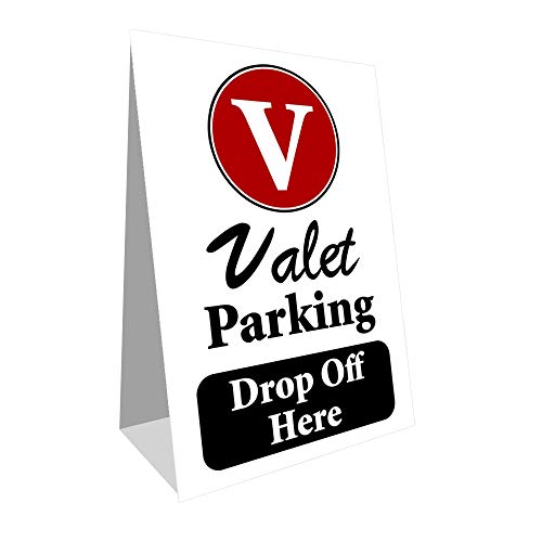 Valet Parking Drop Off Economy A-Frame Sign 2 Feet Wide by 3 Feet Tall