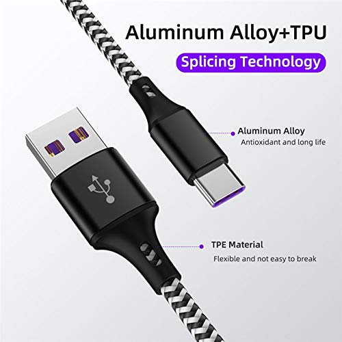Câble USB C HEAXEA - Câble USB de type C (5 A max) en nylon tressé - Câble de charge rapide USB C (1 m, violet)