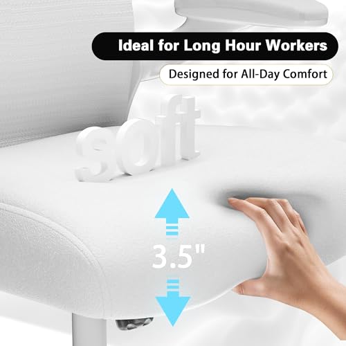 Image of Ergonomic Home Office Chair, 4-Way Lumbar, Thick Cushion, 330LBS