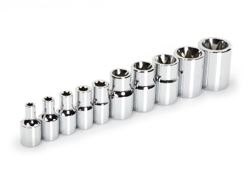 TEKTON 1/4-Inch and 3/8-Inch Drive Star Socket Set, Cr-V, E4-E18, 10-Sockets | 1355