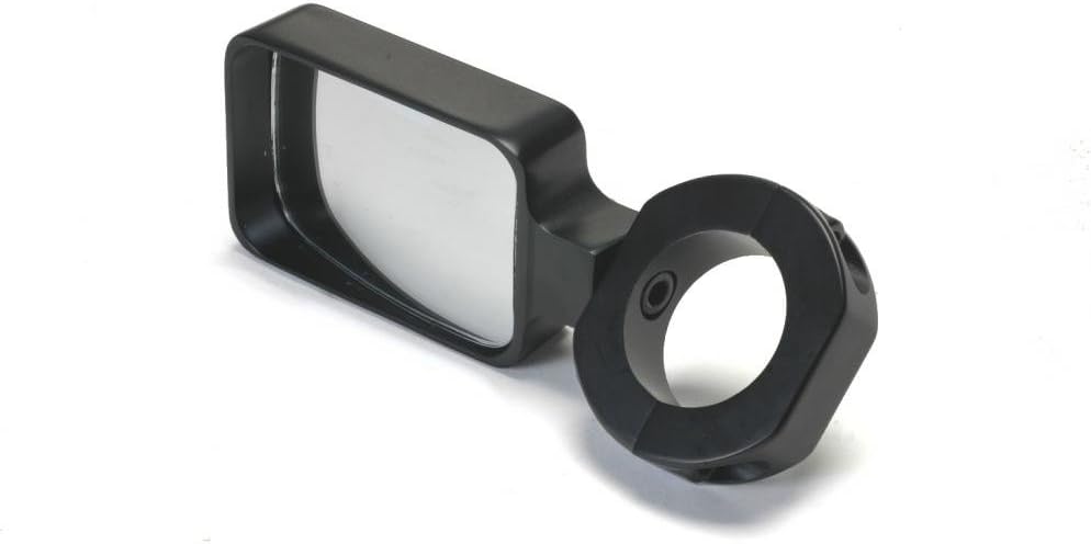 Billet Aluminum Black Mirror With Flat Lens for 1.75 Inch Roll Cage Tubing For Dune Buggy, Sandrail, Atv, Polaris Rzr, UTV, Sand Rail