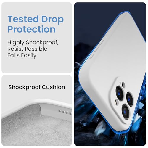 Image of FireNova Designed for iPhone 15 Pro Max Case, Silicone Upgraded [Camera Protection] Phone Case, Soft Anti-Scratch Microfiber Lining Inside, 6.7 inch, White