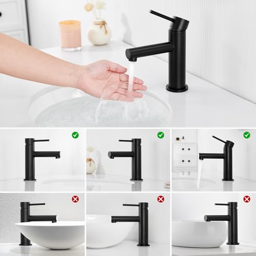 Miniatura 3 de Cecipa Grifo De Lavabo Negro Griferia Baño Caliente Y Fría Grifo Baño Negro Mate Griferia Lavabo Con Altura De Salida Agua 90mm