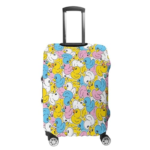 Colorful Yellow Duck Luggage Cover Travel Suitcase Cover Luggage Protector 22-24 Inch4