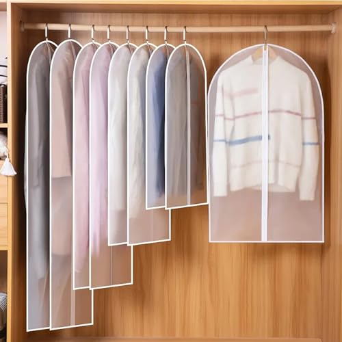 SQUASHIC Kleidersack Anzug 5 Stück,Hochwertiger Kleidersäcke,Halbtransparent 60x140 Cm Große Kapazität,Kleiderhüllen mit Reißverschluss,Für Kleider Jacken Hemden Abendkleider Aufbewahrung