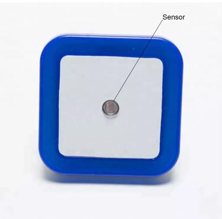 Image of Attractive Sensor Control Led Night Light Lamp 0.5W Full Automatic Sensor Smart Sensor Led Plug Night Lamp for Bedroom Gift Office Livingroom (Blue)