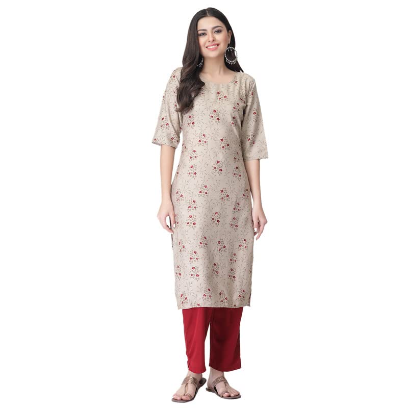Image of Pinkmint Kurta for Women Different Digital Printed Crape Kurti Casual Wear Regular Fit Kurta
