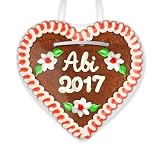 Lebkuchenherz 12cm mit Spruch - Abi 2017 | Abi Treffen & Klassentreffen Ideen | Mitbringsel & Deko für Klassentreffen lustig | Lebkuchenherzen günstig online kaufen von LEBKUCHEN WELT