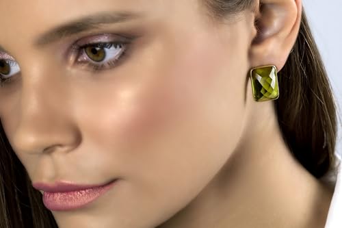 Boucles d'oreilles péridot rectangulaires, finis les bijoux ternes - 4