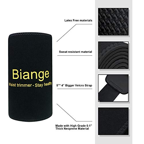 Biange Waist Trainer for Women Men Sweat Belt Waist Trimmer Belly Band Stomach Wraps by Biange - Image 3