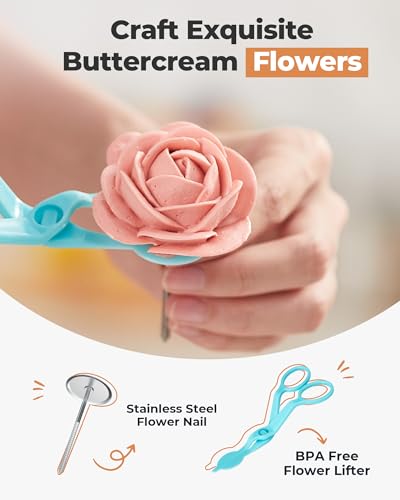 Kootek アイシングパイピングバッグとチップセット フロスティングパイピングキット 番号付きアイシングチップ78個 ロシア製チップ7個 ペストリーバッグ12インチ42個 カプラー5個 ケーキデコレーション用バッグタイ4個 カップケーキ/ベーキング用