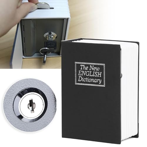 Mini Book Safe with Key Lock, Hidden Money Box That