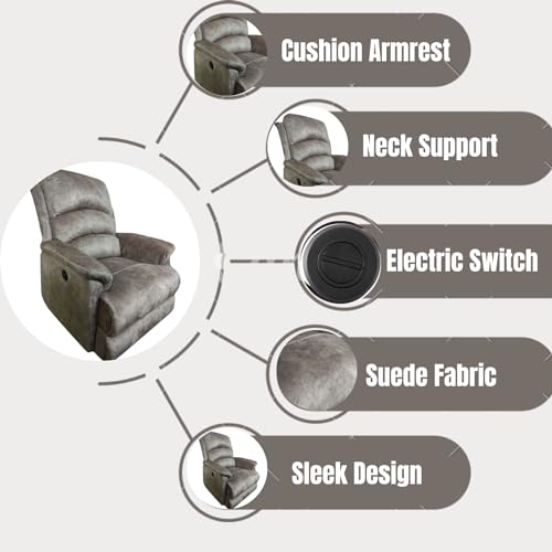 Image of Automatic Recliner Sofa 1 Seater - Luxurious Design, Plush Support, Durable Build, and 5-Year Warranty for Ultimate Comfort
