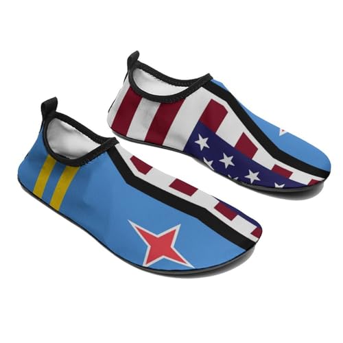 USA and Aruba Flag Lightweight Water Shoes Socks Non Slip Shoes for Women Men Beach Swim River4