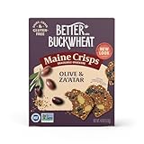 Maine Crisp Olive & Za'atar Crisps, 4 Pack, Gluten Free Crackers - Grain Free, Non-Gmo - Sweet & Savory Flavor, for Cheese board, Salad topping & Jams