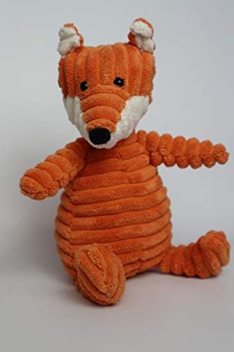 Fetching Plush Soft Puppy Toy, Squeaky Dog Teddy, Fun Dog Toys for Teething Puppies, Calming Interactive Dog Toy, Animal Character Stuffed Doggy Gift (Fox Cord)