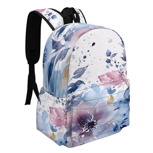 Floral Watercolor Painting Printed Backpack Water-Resistant Pack Stylish Bag Lightweight Travel Backpack2