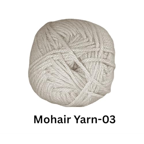 Image of VCR Mohair Nylon Silver Grey Yarn, 100 Grams Hank, 196 Meters Length, Acrylic 75%, Mohair Nylon 25%, Pack of 1 Yarn, Soft Crosia Threads, Suitable for Winter Garments.