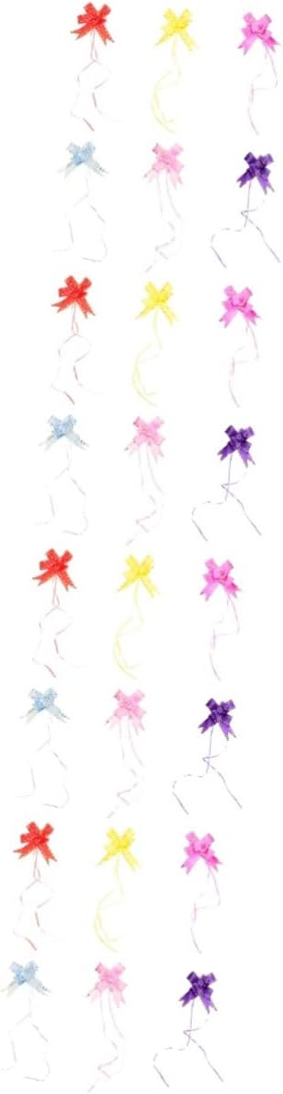 FRCOLOR 24pcs Glossy Paper Bow-Knots Rim for Wedding Car Decorations Bright Colors Easy to Use for Wrapping and