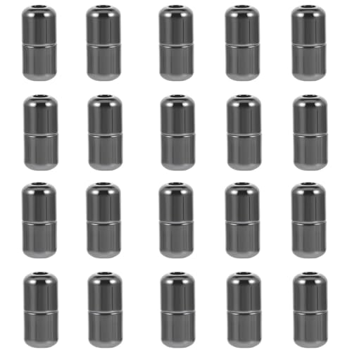 GNALIA Hebillas, 20 Unidades, Cierres Rápidos Metal Cordones Elásticos Sin Atar, Negro, Tamaño Estándar, Accesorio Perfecto Todo Tipo Cordones