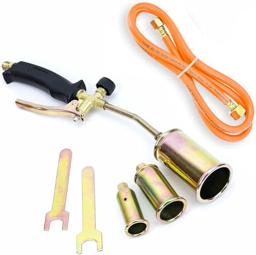 Gasbrenner 3 tlg. mit Schlauch 1,5m, Dachbrenner bis zu 28 kW, 3x Brenneraufsätze, Gaslötgerät...