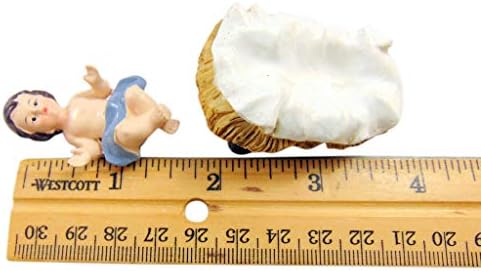 Baby Jesus Figurine with Manger Small Nativity Statue in a Box, 2 Inch