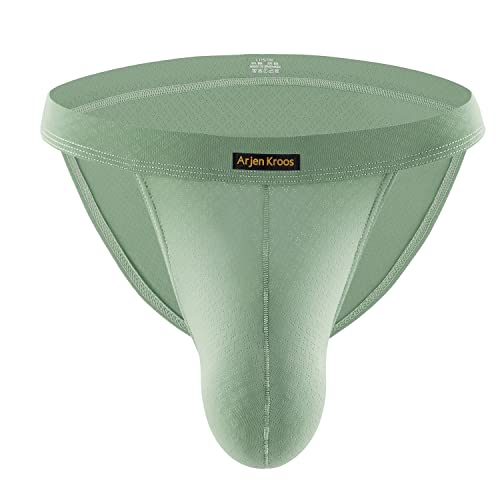 Casey Kevin Men's Sexy Briefs Ice Silk Bulge Underwear Mesh Panties Breathable Underpants