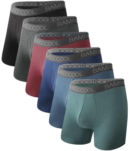 Image of BAMBOO COOL Breathable Men's Underwear Modern Multipack Comfortsoft Moisture-Wicking Boxer Briefs 6 Pack