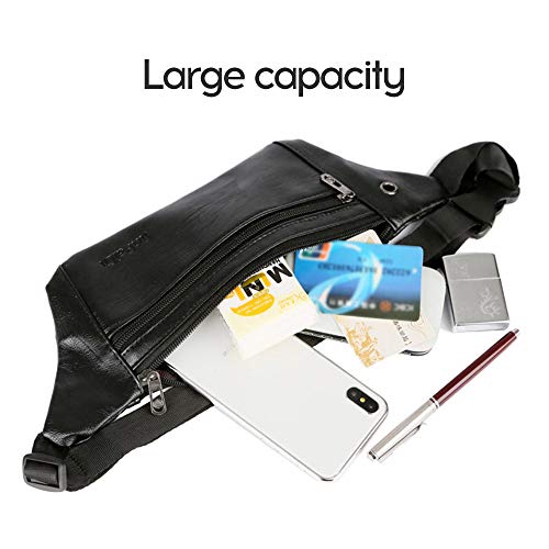 KKmoon Saco de cintura de peito de moda masculina multicamadas de grande capacidade casual para viag