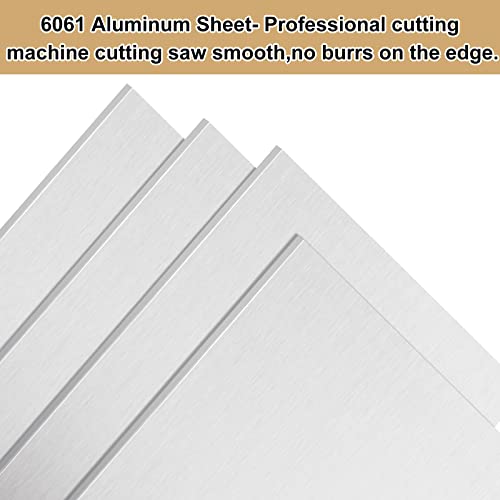 Image of 4 Pack 6061 Aluminum Sheet Metal 3x12x1 /8 Inch Flat Plain Thin Aluminum Plate Covered with Protective Film, Finely Polished and Deburred, Aluminum Metal Plate for Crafting, lndustry