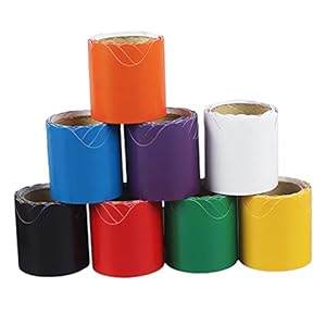 FITYLE Geschulpte prikbordranden, 8-pack, blauw, geel, groen, rood, zwart, wit, paars, oranje opgerolde randen…