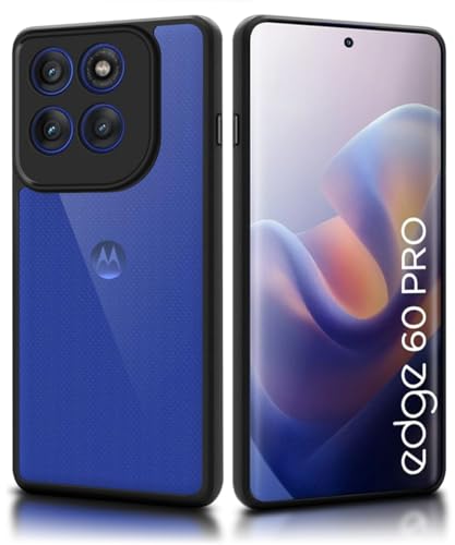 Image of WOW IMAGINE Shockproof Hybrid Back Cover for Motorola Moto Edge 60 Pro 5G | Hard Slim fit Back Case | PC & TPU | Clear Transparent Case - Black