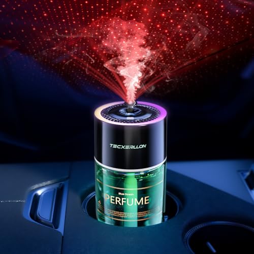 TECXERLLON Auto Lufterfrischer, Duft Diffuser mit RGB-Licht & Sternenhimmel, 4 Modi, 120 Tage Laufzeit, USB-C Wiederaufladbar, Automatische Ein-/Ausschaltung, Ozean-Duft, 120ml