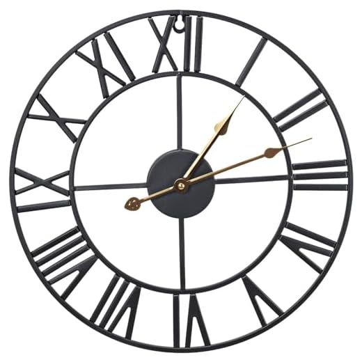 Sorbus Large Wall Clock for Living Room Decor - 16 inch Big Wall Clock Decorative - Battery Operated - Roman Numeral Analog Large Clock for Bedroom, Room, Home, Kitchen, Office, Wall Decor (Black)