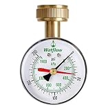 Watflow 2-1/2" Water Pressure Test Gauge, Garden Hose Pressure Gauge, House Water Pressure Gauge, 3/