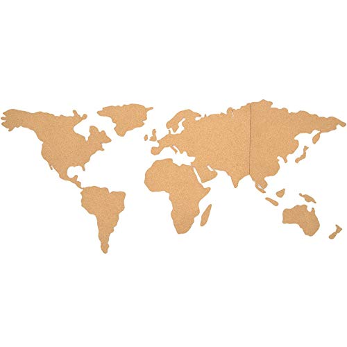 Pizarra de corcho decorativa en forma de mapamundi para notas y mensajes de La Chaise Longue