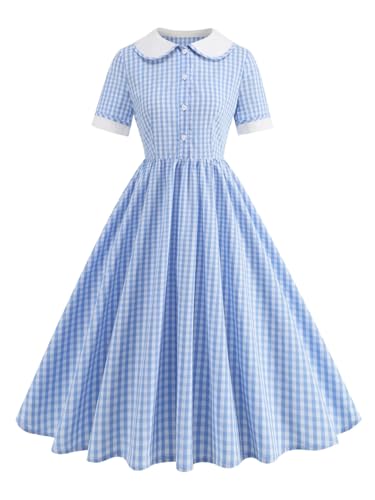 blue gingham swing dress Blue Gingham Swing Dress
