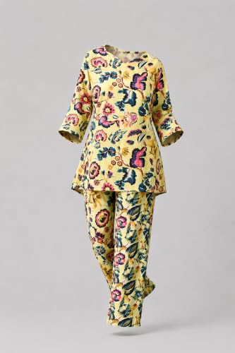 Image of RANGRIKA.in Co-ord Set for Women Stylish | Kurta Set for | Short Kurti with Palazzo | Ethnic Jaipuri Kurti Set | Kurti Palazzo Set | Salwar Suit